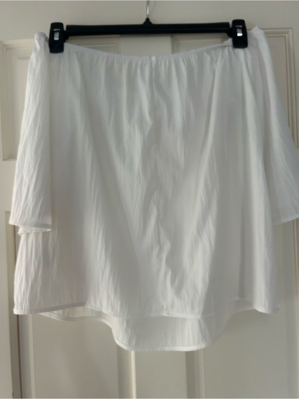 White Off-Shoulder Floral Appliqué Tunic Top - Picture 2 of 2